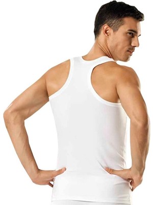 6"lı 0118 %100 Pamuk Rambo Spor Erkek Atlet - - Atlet - Beyaz