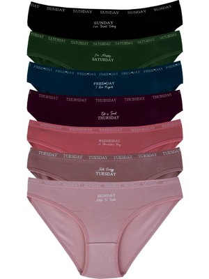 Dominant Kadın Lacivert Beyaz Örme Kumaşlı Külot 7'li Paket Konforlu ve Şık Tasarım