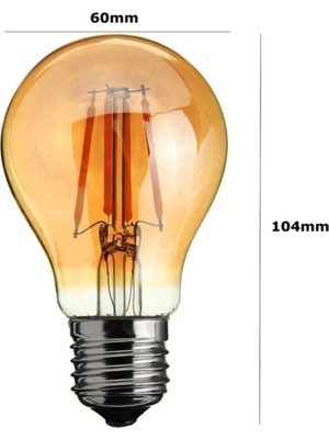 Robolog A60 Standart Tip Flamanlı Rustik LED Ampul 4 Watt( 1 Adet)