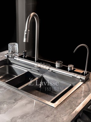 Lavisse Premıum Akıllı Eviye - Honeycomp Piyano Tuşlu Paslanmaz - Çizilmez