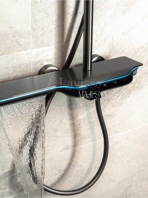 Lavisse Majesty Antrasit Tepe Duş Başlığı Sitemi, Piyano Tuşlu, Pirinç Iç Gövde 2 Yıl Parça Garantili