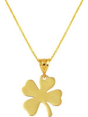 Bilezikci Yonca 14 Ayar Plaka Altın Kolye