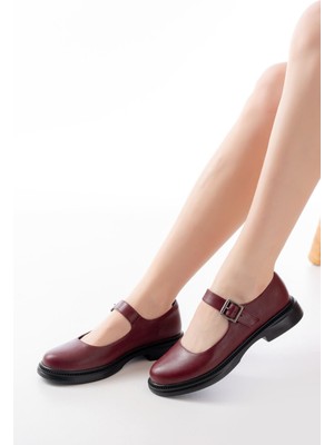 Ellolita Luxury Shoes YSN-4444 Bordo Günlük Bayan Ayakkabı