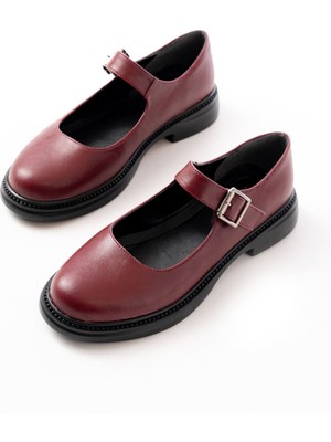 Ellolita Luxury Shoes YSN-4444 Bordo Günlük Bayan Ayakkabı