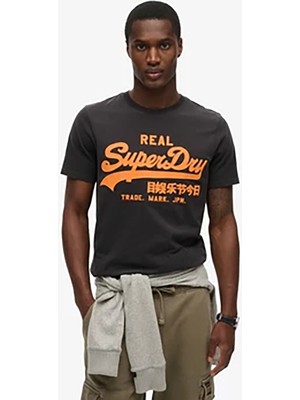 Superdry Bisiklet Yaka Siyah Erkek T-Shirt M1011993AAWF_NEON Vl Graphıc T Shır