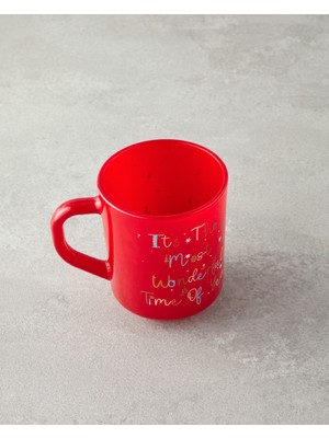 English Home Merry Merry Cam 2’li ve Mumlu Yılbaşı Kupa 250 ml Kırmızı - Yeşil