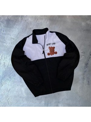 Giyim Center Unisex Uzun Kollu Paraşüt Kumaş Rüzgarlik - Siyah