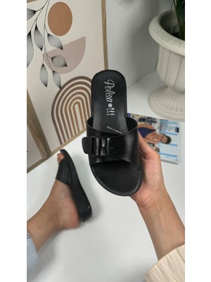 Nstil Günlük Kadın Terlik Tokalı Topuklu Rahat Yumuşak Taban Oval Burunlu Ayakkabı 323