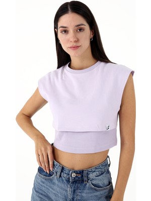 Scorp Spell Kadın Crop Tişört Lila