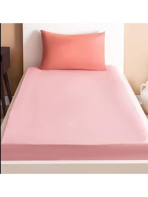 Gercella  Cotton (Pamuk) 100 x 200+30  cm  Pembe Fitted (Lastikli) Tek Kişilik Çarşaf Bed Sheett