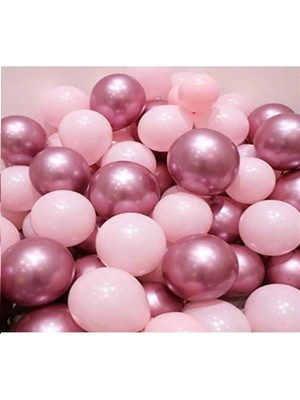 Tatlı Günler Krom Pembe ve Makaron (Pastel) Pembe Renk 15 Li Balon