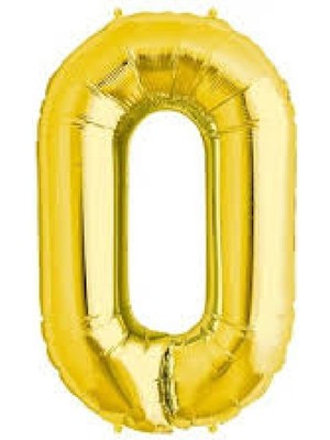 Altın Folyo Balon 32" Inç 76 cm 0 Rakamı