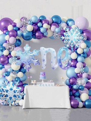 Tatlı Günler Kar Tanesi Konsept Balon Zinciri 1 Yaş Folyo One Set