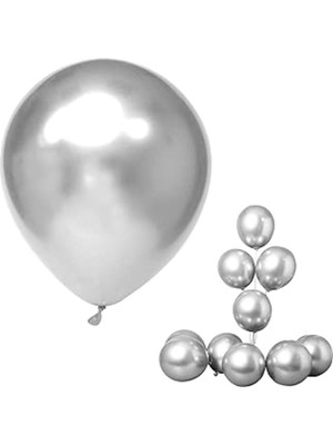 Tatlı Günler Gümüş 20 Adet Metalik Balon Büyük Boy 30  cm
