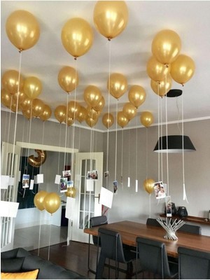 Tatlı Günler Gold (Altın Sarısı) Metalik Balon - Helyumla Uçan 50 Adet