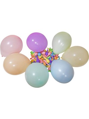 Tatlı Günler Makaron Karışık 10 Adet Mat Balon Büyük Boy 30  cm