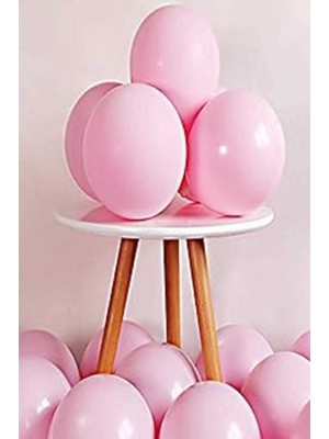 Tatlı Günler Makaron Pembe 20 Adet Pastel Mat Balon Büyük Boy 30  cm