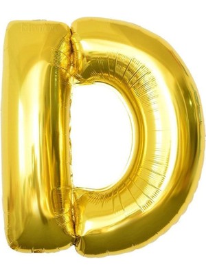 Altın Folyo Balon 32" Inç 76 cm D Harfi