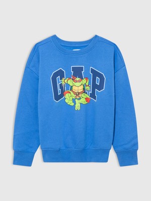 Gap Erkek Çocuk Mavi Gap Logo Grafikli Sweatshirt