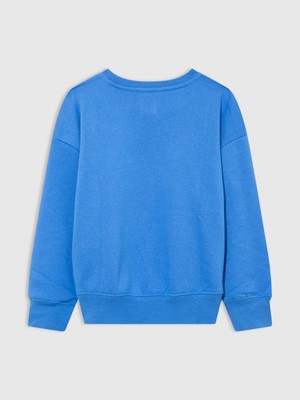 Gap Erkek Çocuk Mavi Gap Logo Grafikli Sweatshirt