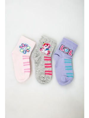 Cozzy Socks Kız Çocuk 3 Lü Soket Çorap