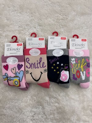 Ekinoks  Dikişsiz Havlu Termal Çocuk Soket Çorap 4lü Set 5-12 Yaş 2966