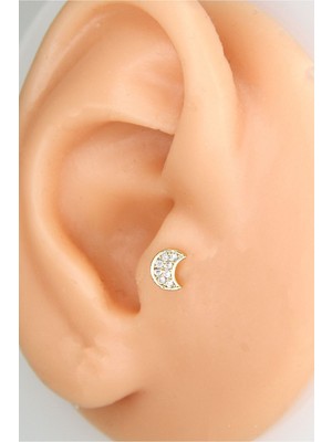 Dam Gold 8mm Ay Piercing Tragus Helix Kıkırdak