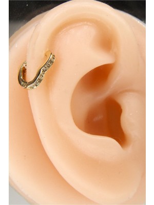 Dam Gold 8mm Kalp Halka Piercing Helix Kıkırdak