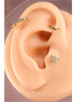 Dam Gold 3' Lü Kombin Piercing  Tragus Helix Kıkırdak