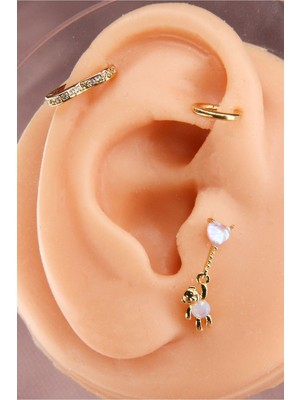 Dam Gold 3' Lü Kombin Piercing Tragus Helix Kıkırdak