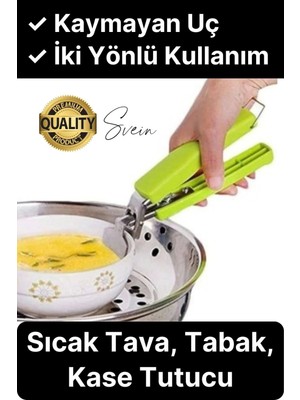 Svein Dayanıklı Sıcak Tabak Tepsi Tava Kase Tutucu Aparat El Yakmaz Ayarlanabilir Tekli Tutma Sapı