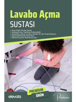 Elevats Premium 5 Metre Lavabo Açma Sustası Lavabo Gider Boruları Açma Teli