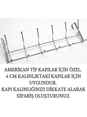 Askıcı Metal Kapı Arkası Askılık 12 Kancalı Paslanmaz Krom