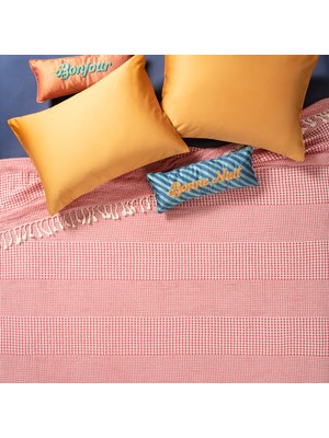 Baklan Parça Boyama Tek Kişilik Tencel - Cotton Tencel Pamuk Pike 160x220 Cm Fuşya