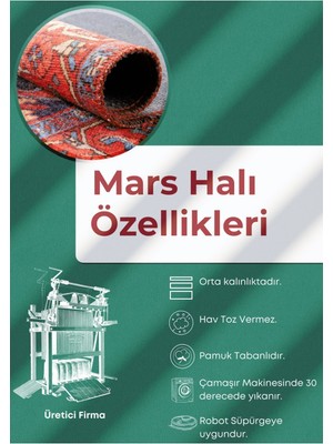 Kilim Home Mars 218 Siyah Çiçekli Yuvarlak Dokuma Taban Salon Halısı