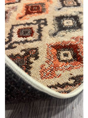 Kilim Home Mars Krem Etnik Otantik Çok Renkli Yıkanılabilir Halı