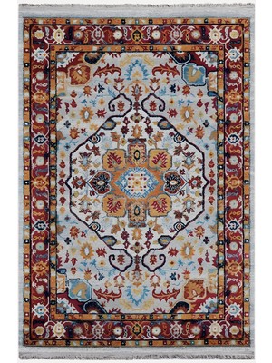 Kilim Home Mars 97 Gri Tonlarında Klasık Dekoratif Halı Salon Halısı Saçaklı Yıkanabilen Halı