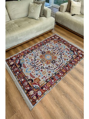 Kilim Home Mars 97 Gri Tonlarında Klasık Dekoratif Halı Salon Halısı Saçaklı Yıkanabilen Halı