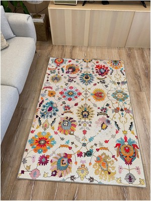 Kilim Home Mars 68 Krem Tonunda Dekoratif Salon Halısı Saçaklı Yıkanabilen Dekoratif Halı