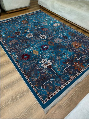 Mars 52 Modern Stil Kreatif Lacivert Halı ve Kilim Salon Halısı Yıkanabilen Dekoratif Halı