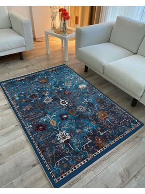 Mars 52 Modern Stil Kreatif Lacivert Halı ve Kilim Salon Halısı Yıkanabilen Dekoratif Halı