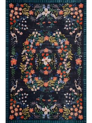 Kilim Home Mars 61 Modern Stil Lacivert Tonda Mars Halı ve Kilim Salon Halısı Saçaklı Yıkanabilen Halı