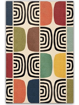 Kilim Home Mars 141 Bej  Geometrik Modern Çok Renkli Modern  Dokuma Taban Halı