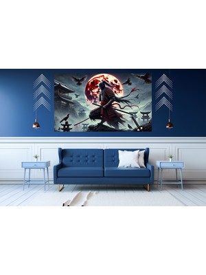 Ti Play Ti-Play Kanlı Ay 60 x 90 cm  Modern Samuray Pvc Çerçevesiz Tablo