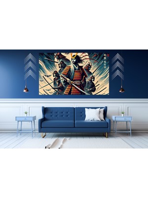 Ti Play Ti-Play Geri Çekiliş 60 x 90 cm  Modern Samuray Pvc Çerçevesiz Tablo