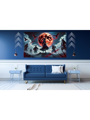Ti Play Ti-Play Kanlı Ay Savaşı 60 x 90 cm  Modern Samuray Pvc Çerçevesiz Tablo