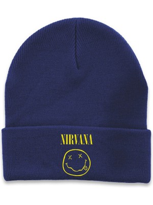 Sielta Nirvana Müzik Grubu Kadın Erkek Unisex Lacivert Bere Kep Şapka