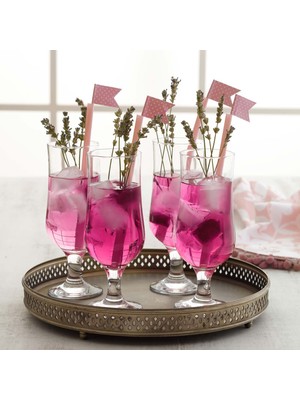 Lav Nevakar Cam Kokteyl Bardağı 6'lı 385 ml (Meşrubat/Smoothie /Milkshake/Soğuk Kahve Bardağı )