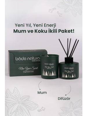 Bade Natural New Year Spirit Gingerbread Cookie Soya Mumu ve Çubuklu Oda Kokusu