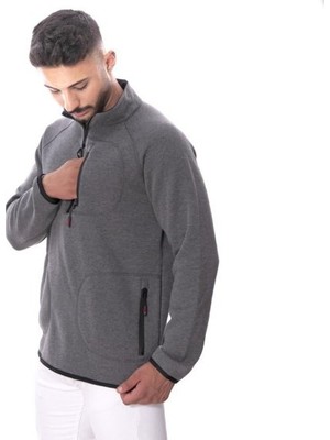 Üç Iplik Sweat Cepli Fermuarlı Füme Xsmall